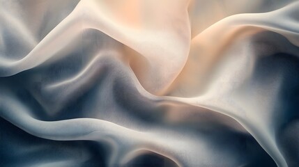 Aufkleber - Ethereal Elegance Flowing Fabric Patterns Cascade in Captivating Light and Shadow Creating a Visually Striking and Serene Composition