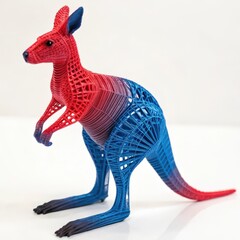 Wall Mural - 3D-Printed Kangaroo on a white background