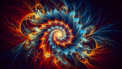 Poster - fractal burst background,abstract fractal background