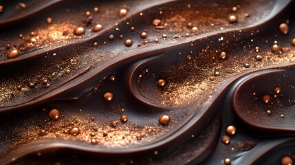 Leinwandbilder - Mesmerizing Golden Liquid Waves of Shimmering Abstract Art