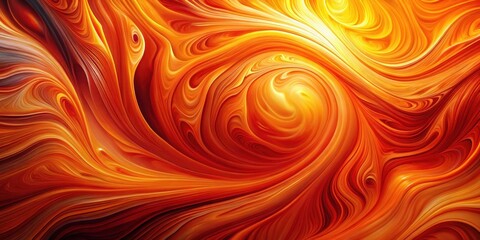 Aufkleber - Abstract swirls of vibrant orange and red hues converge and flow into a luminous yellow center, creating a mesmerizing dynamic composition.