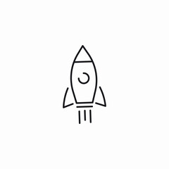 startup rocket launch icon vector sign