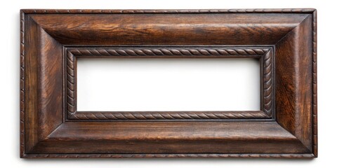 Aufkleber - Ornate Wooden Frame with Intricate Carvings and Rope Design for a Classic and Elegant Presentation