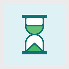 Poster - Green and White Hourglass Icon Illustrating Time and Deadline Concepts