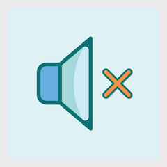 Poster - Muted speaker icon with cross symbol indicating volume is turned off