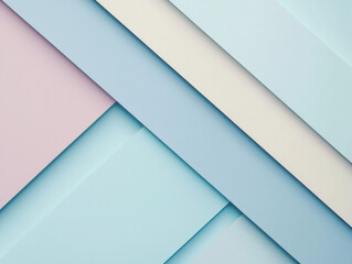 Wall Mural - Layered pastel blue and pink geometric pattern with diagonal accents