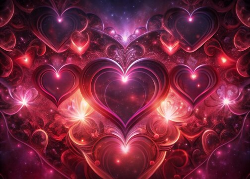Valentine's Day poster with heart of 3D for pink love background