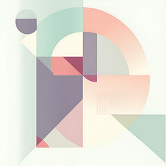 Poster - Geometric Abstract Art: An abstract design in a muted color palette, blending geometric shapes and patterns for a contemporary and minimalist aesthetic.