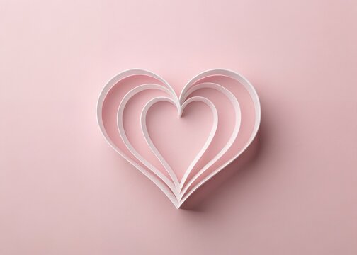Valentine's Day poster with heart of 3D for pink love background