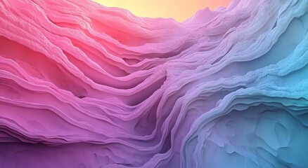 Poster - Gentle waves in soft pastel tones, abstract and fluid compositions, subtle fade from pink to white, smooth, wavy lines, minimalist approach, serene color scheme, natural curves, dreamy ambience,