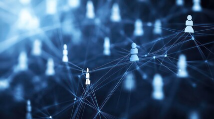 Leinwandbilder - Abstract network of interconnected people, representing social connections and communication.