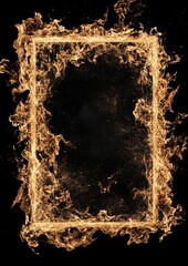 Wall Mural - Fiery Frame Burning Dark Background Design Element