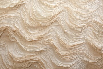 Poster - Soft, flowing beige fabric forms elegant waves, creating a beautiful textured background