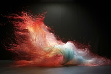 Poster - Dynamic artwork featuring vibrant, flowing fibers, creating a mesmerizing spectacle of color and light against a dark backdrop