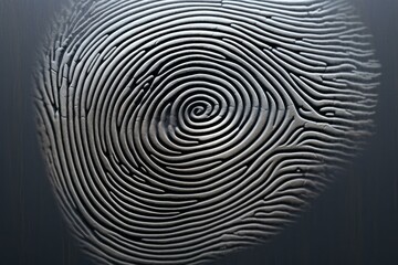 Poster - Fingerprint with concentric circles representing identity, security, and biometric authentication