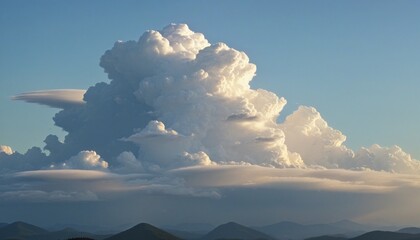 Canvas Print - Fluffy White Cumulus Clouds in a Clear Blue Sky