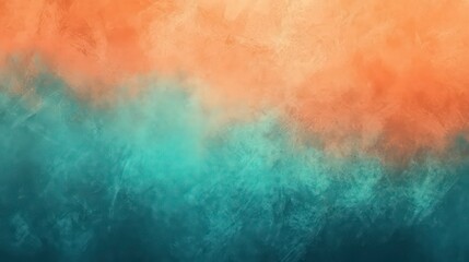 Poster - Abstract teal and orange textured background.