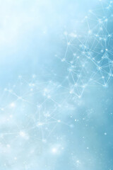 soft blue background with abstract connections representing digital innovation and technology in a m