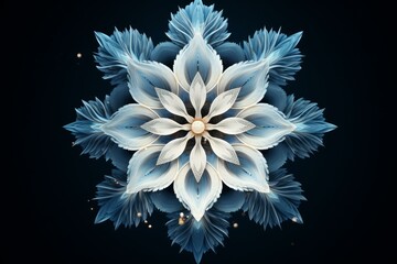 Poster - Intricate snowflake design radiating beauty and winter charm, perfect for holiday projects