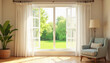 © Ekaterina - Open Window with Curtains in a Cozy Living Room