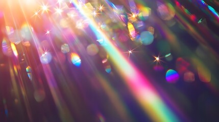 Fototapete - Abstract background with a dazzling display of radiant prismatic lights shimmering bokeh and mesmerizing flare effect  A dreamlike fantastical and ethereal visual experience