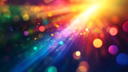 Leinwandbilder - Captivating abstract image showcasing a vibrant cosmic explosion of multicolored lights glowing rays and shimmering sparkles bursting with radiant energy and prismatic brilliance