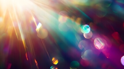 Leinwandbilder - Captivating abstract image showcasing dazzling multicolored rays of light bursting forth with a vibrant energy and radiant glow creating a mesmerizing and dynamic visual effect