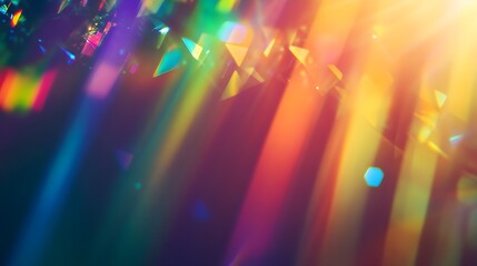 Poster - Dramatic display of vibrant refractive light spectrum with rainbow colors and kaleidoscopic patterns  Captivating abstract and surreal digital art background