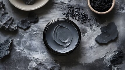 Leinwandbilder - Mesmerizing monochromatic ceramic dish featuring a captivating spiral design  The minimalist abstract pattern creates a striking visual that evokes a sense of depth motion and harmony
