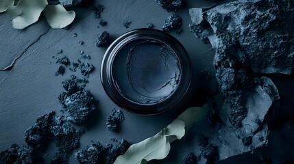 Poster - Moody and minimalist abstract background featuring a close up of a weathered stone surface with dramatic shadows geometric patterns and a textured grungy aesthetic  This image creates a contemplative