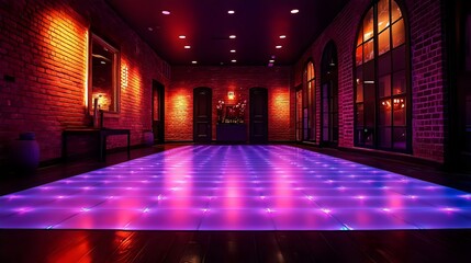 Wall Mural - a dance floor with lights on it