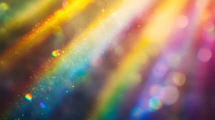 Aufkleber - Vibrant Colorful Glittering Light Patterns and Sparkling Abstractions in a Blurry Luminous Background  Dynamic and mesmerizing abstract texture with prismatic rainbow effects