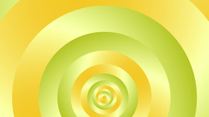 Wall Mural - Rotating circular green and yellow stripes with glow from below, 4K motion background.