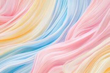 Poster - Soft pastel fabric waves flow gently in a serene gradient of colors