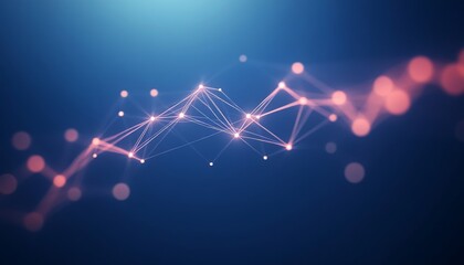 Poster - abstract network of interconnected points and lines, digital communication, data analysis