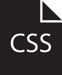 Poster - File icon. Format of document on computer flat symbol. CSS file sign. Audio extension graphic multimedia sign application software folder. Presentation audio design isolated on transparent background.