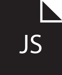 Poster - File icon. Format of document on computer flat symbol. JS file sign. Audio extension graphic multimedia sign application software folder. Presentation audio design isolated on transparent background.