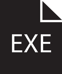 Poster - File icon. Format of document on computer flat symbol. EXE file sign. Audio extension graphic multimedia sign application software folder. Presentation audio design isolated on transparent background.