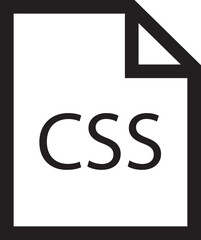 Poster - File icon. Format of document on computer outline symbol. CSS file sign. Audio extension graphic multimedia application software folder. Presentation audio design isolated on transparent background.