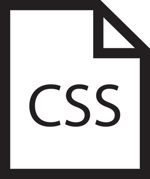 File icon. Format of document on computer outline symbol. CSS file sign. Audio extension graphic multimedia application software folder. Presentation audio design isolated on transparent background.