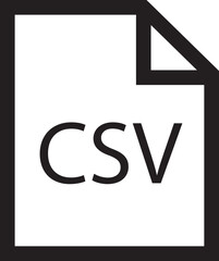 Poster - File icon. Format of document on computer outline symbol. CSV file sign. Audio extension graphic multimedia application software folder. Presentation audio design isolated on transparent background.