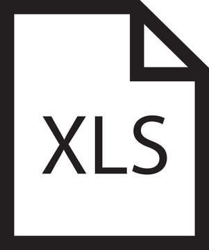 File icon. Format of document on computer outline symbol. XLS file sign. Audio extension graphic multimedia application software folder. Presentation audio design isolated on transparent background.