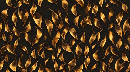 Wall Mural - Elegant Golden Leaf Design for Modern Flat Artwork Background