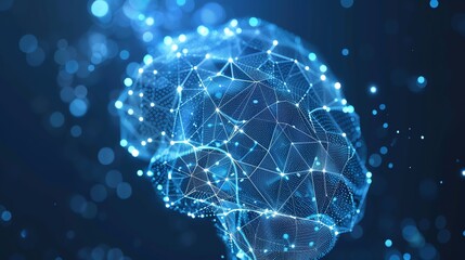 Poster - Abstract digital rendering of a brain.