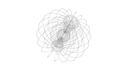 Poster - Vector sci-fi white sphere with particles and lines. Concept network connection. Frame sphere. Abstract technology background.