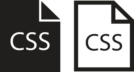 Poster - File icons set. Format of document on computer flat and line symbols. CSS file signs. Audio extension multimedia application software folder. Presentation designs isolated on transparent background.