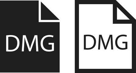 Poster - File icons set. Format of document on computer flat and line symbols. DMG file signs. Audio extension multimedia application software folder. Presentation designs isolated on transparent background.