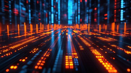 Futuristic digital highway data stream background