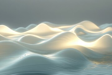 Poster - Light dances over soft waves in a serene abstract formation