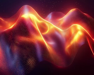 Poster - Abstract glowing wave of particles.